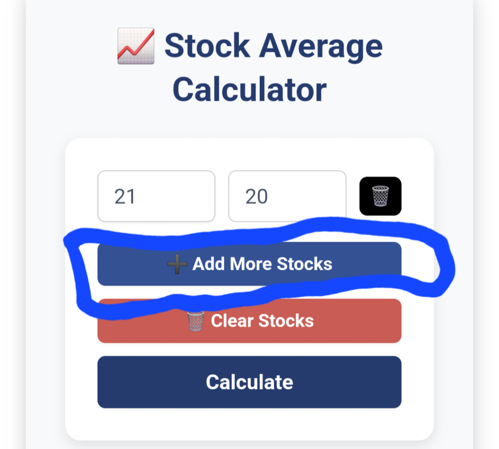 stock calculator average